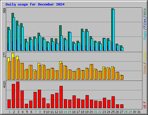 Daily usage for December 2024