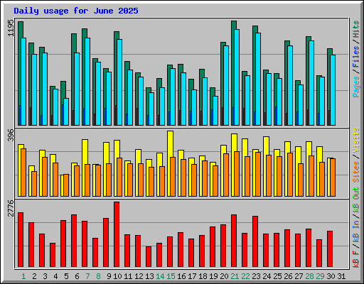 Daily usage for June 2025