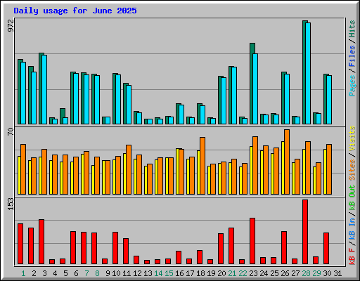 Daily usage for June 2025