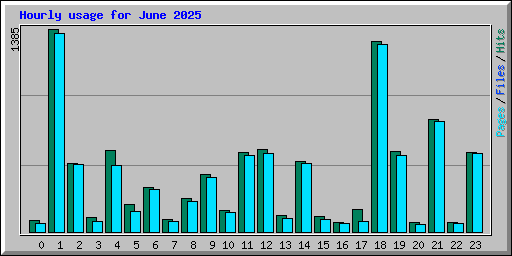 Hourly usage for June 2025